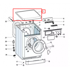 Верхняя крышка (рабочий стол) для стиральной машины Indesit/Ariston -116555