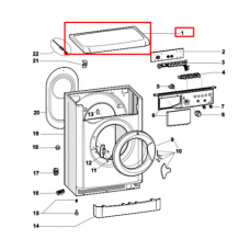 Верхняя крышка (рабочий стол) для стиральной машины Indesit/Ariston -118012