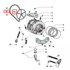 Болт крепления шкива для стиральной машины Indesit/Ariston - 143260